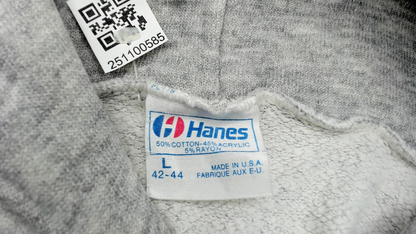 90s Superior Shores Hoodie Grey Cotton Graphic Pullover Kangaroo Pocket Large L