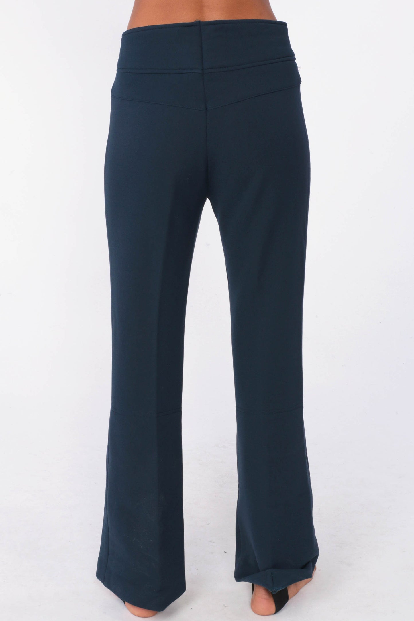 70s Navy Wool Ski Pants Stirrup Snowsuit Small