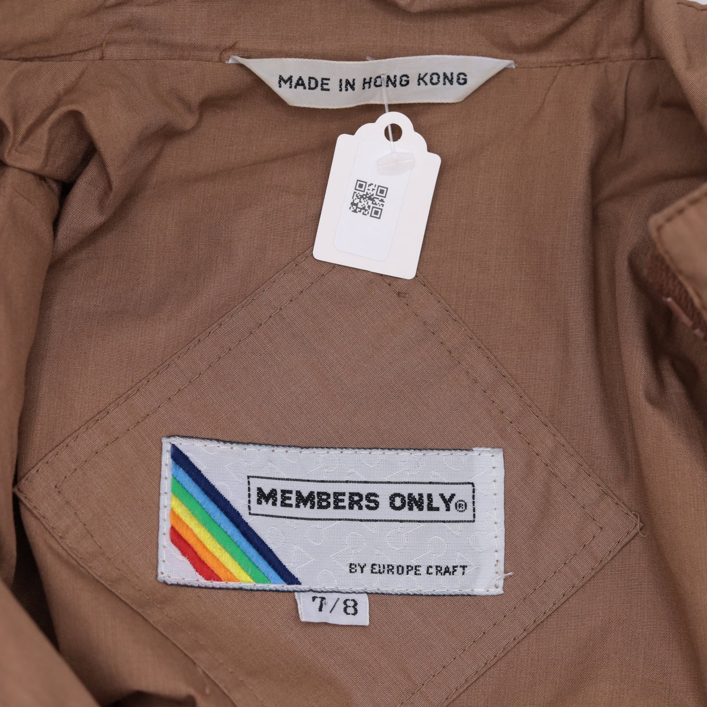 80s Members Only Brown Bomber Jacket Structured Pleats High Collar Small