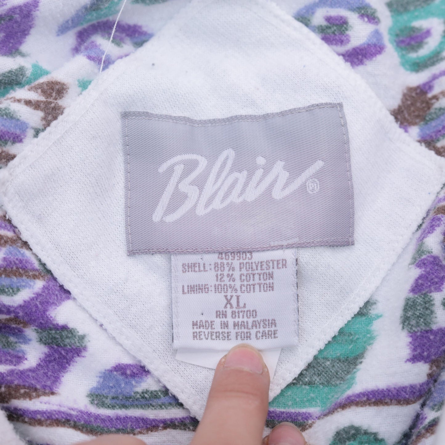 90s Blair White Collared Button-Up Sweatshirt Jacket Extra Large XL