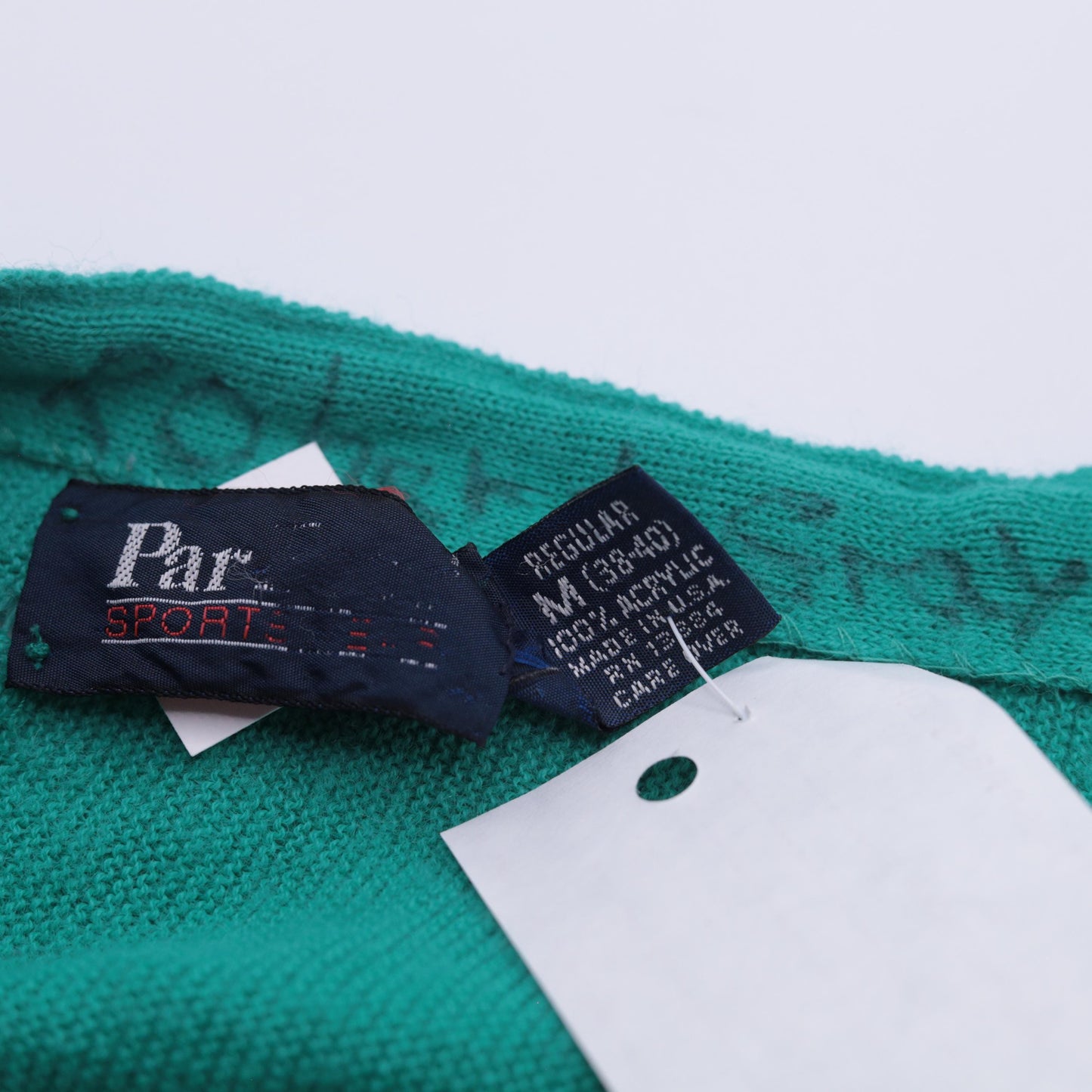 80s Par Four Green Cardigan Sweater Button Up Medium