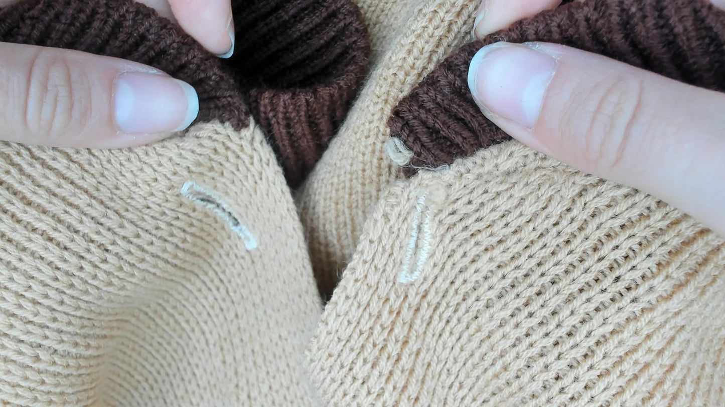 70s Camel Cardigan Shawl Collar Embroidered Pockets Brown Trim Medium