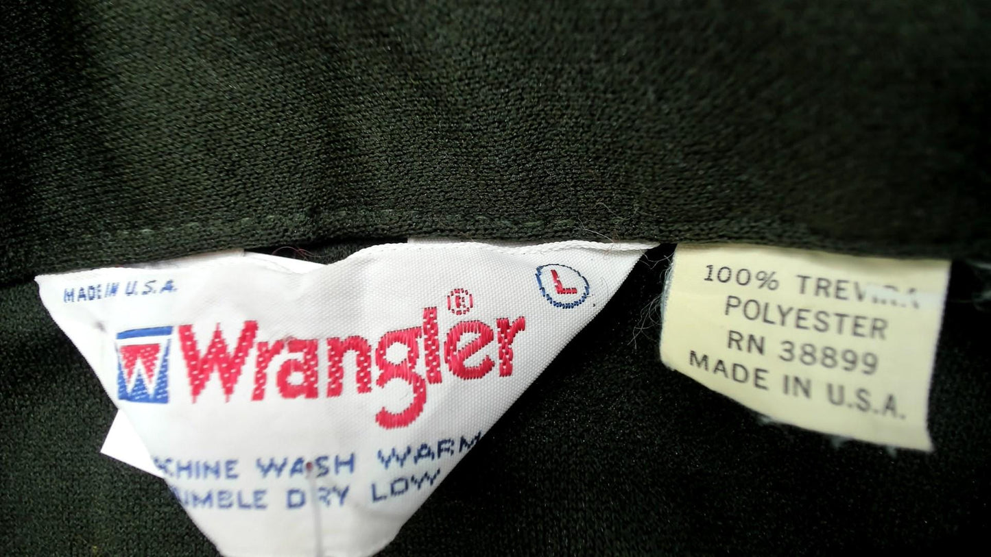 70s Wrangler Olive Green Shacket Button Up Shirt Jacket Large L