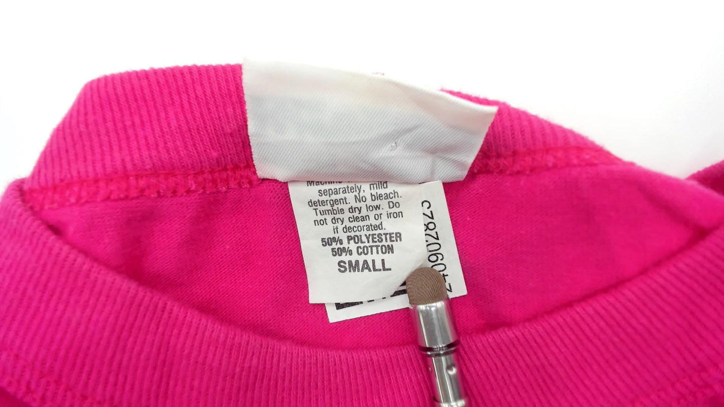 90s Pink Pocket T-Shirt Cotton Single Stitch Vintage Tee Small S