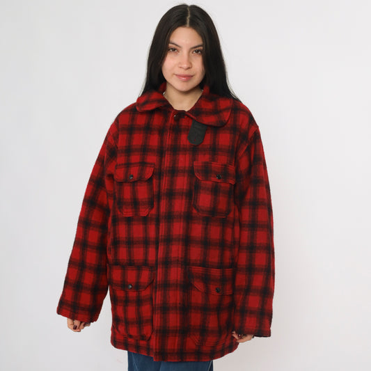 Vintage Woolrich Plaid Hunting Jacket Men's 44
