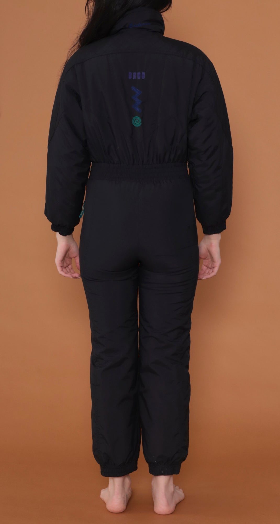 80s Black Ski Suit