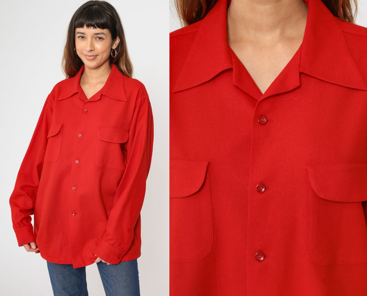 Vintage Red Pendleton Wool Shirt Men's XL