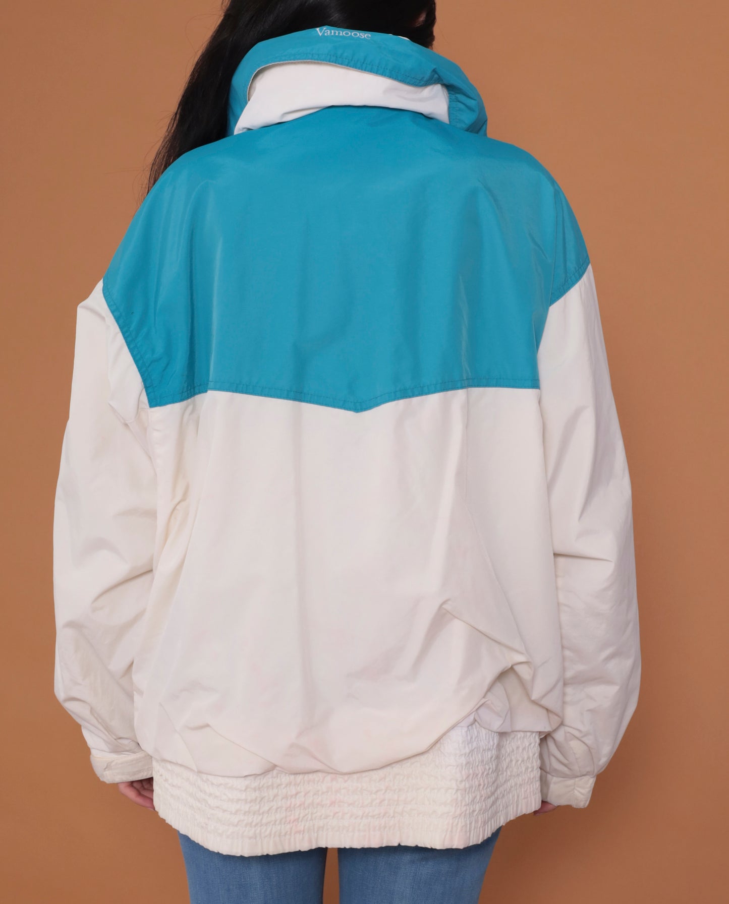 80s Columbia White and Teal Jacket