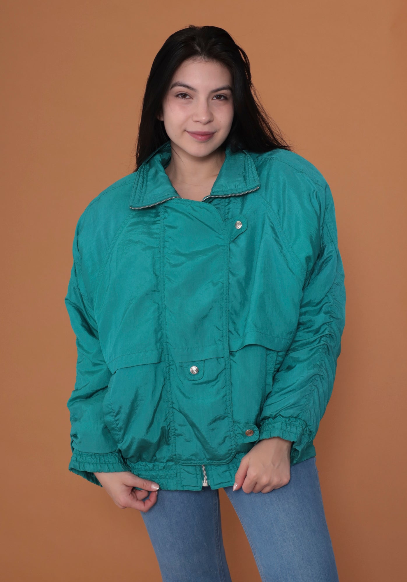 80s Teal Puffer Jacket