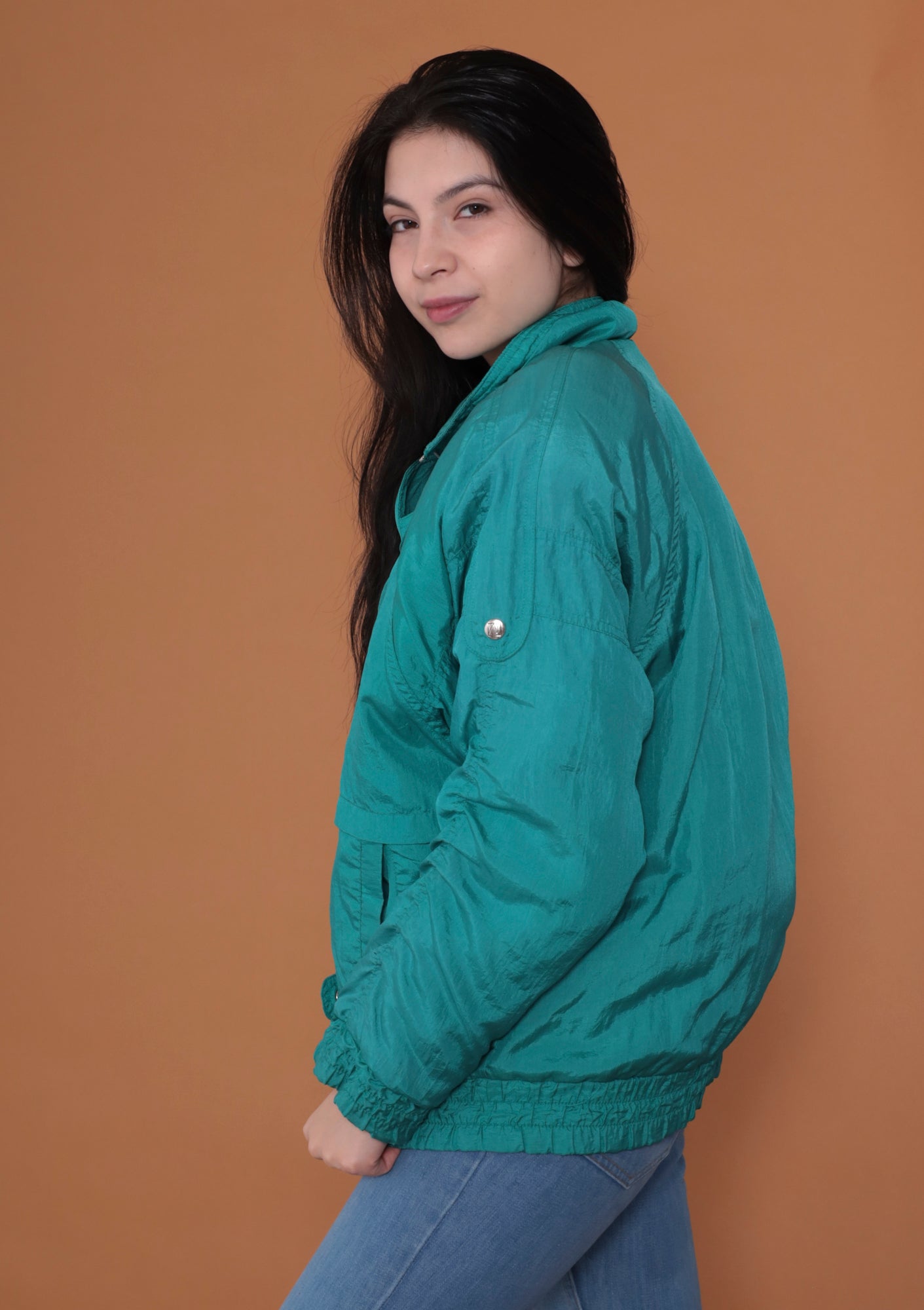 80s Teal Puffer Jacket