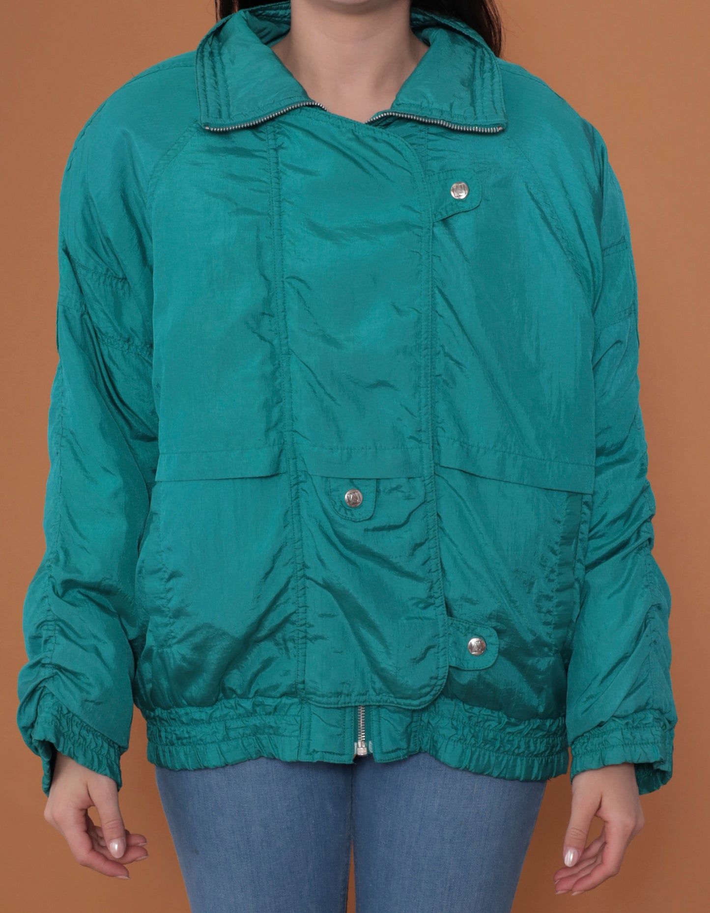 80s Teal Puffer Jacket