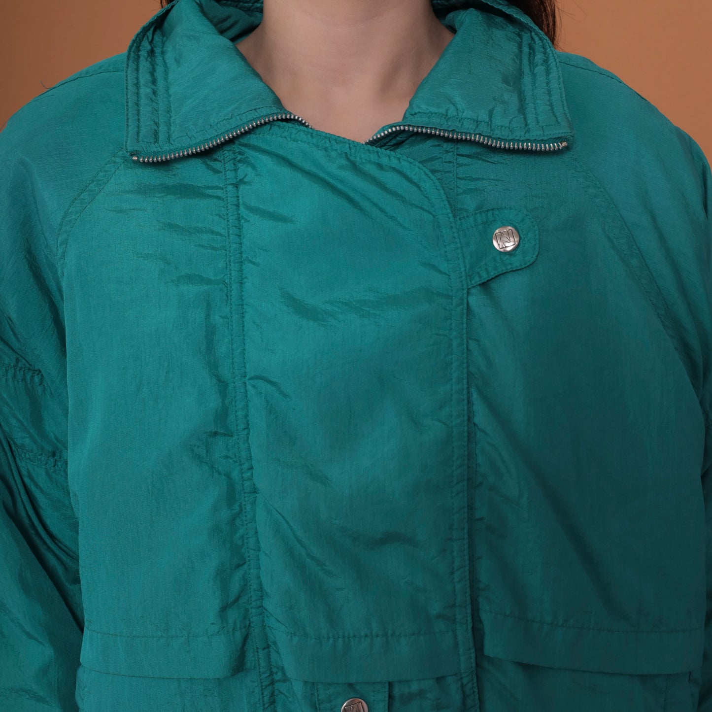 80s Teal Puffer Jacket