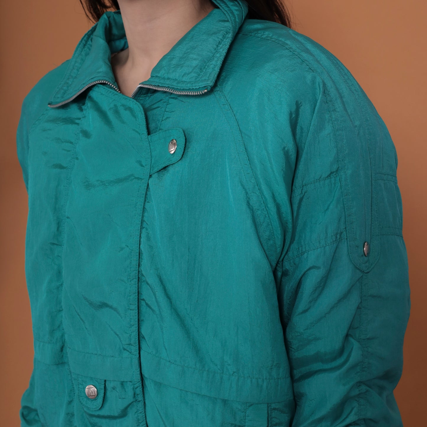 80s Teal Puffer Jacket