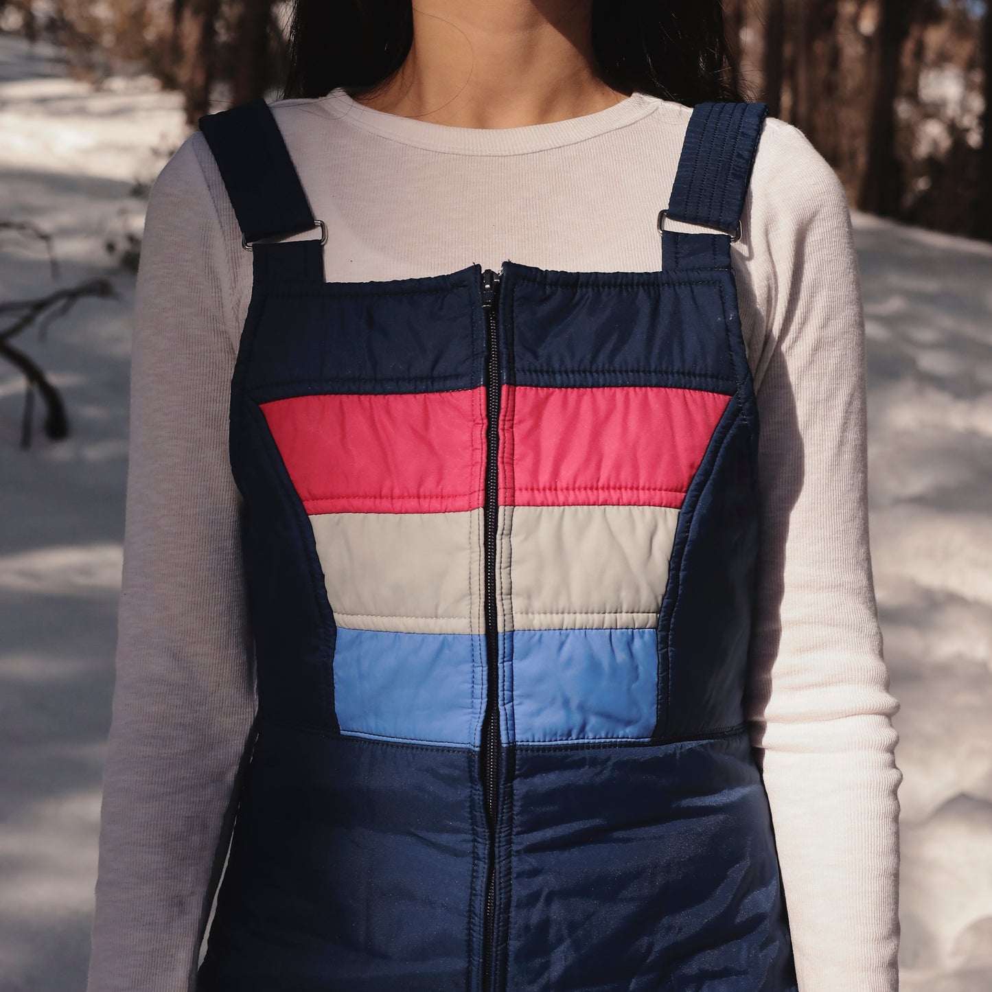 70s Snowsuit Dark Blue Insulated Overalls