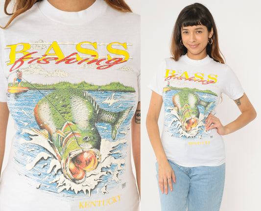 80s/90s Bass Fishing Kentucky T-Shirt XS