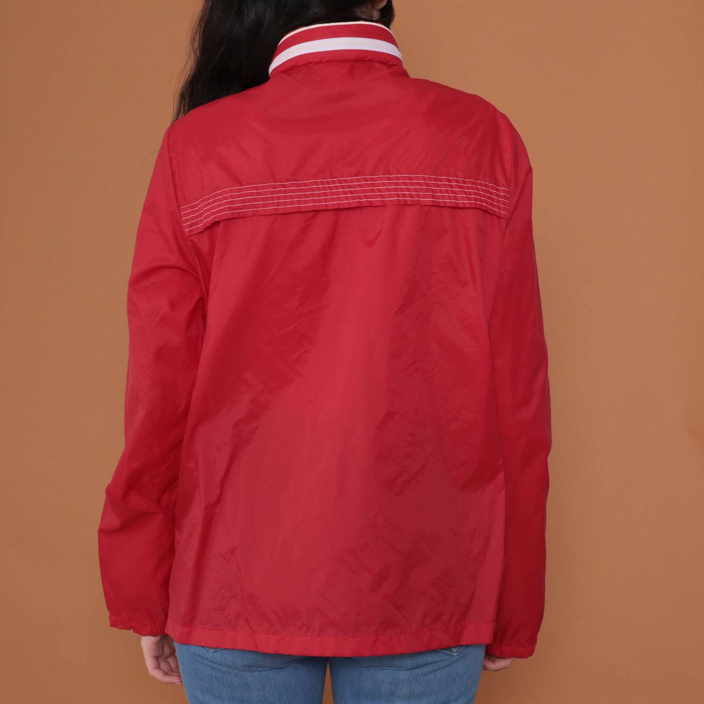 80s Red and White "Weather Tamer" Zip Up Jacket