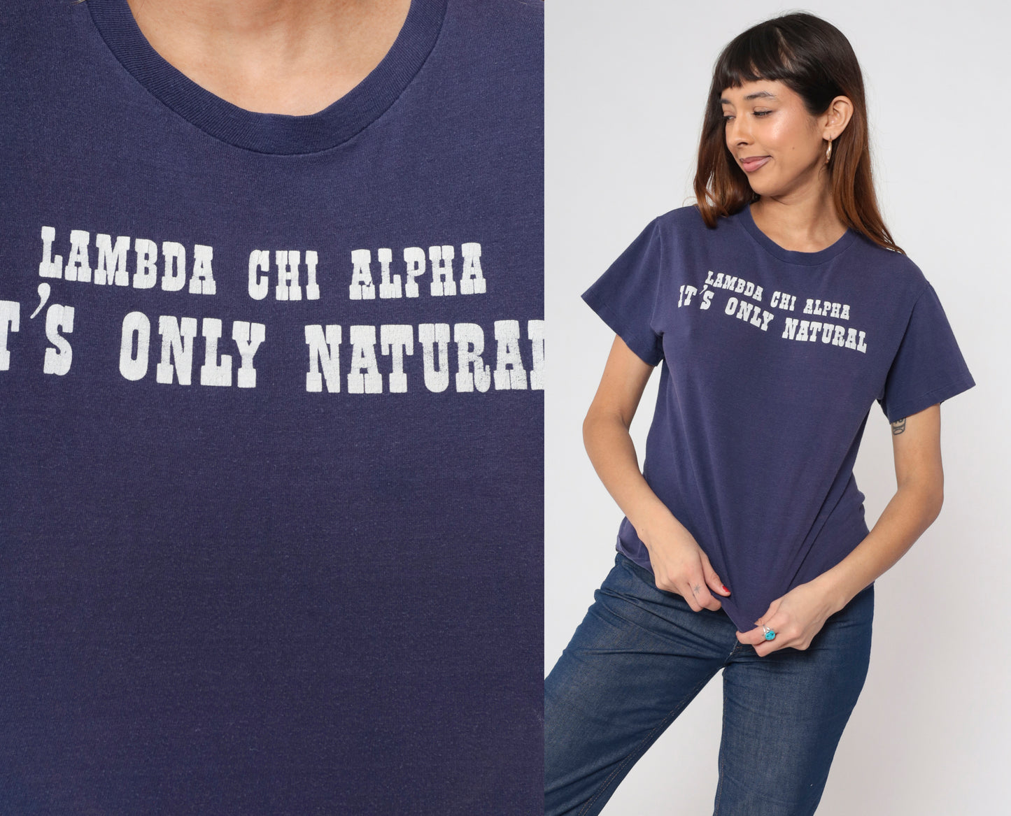 80s Lambda Chi Alpha Fraternity Beer T-Shirt S