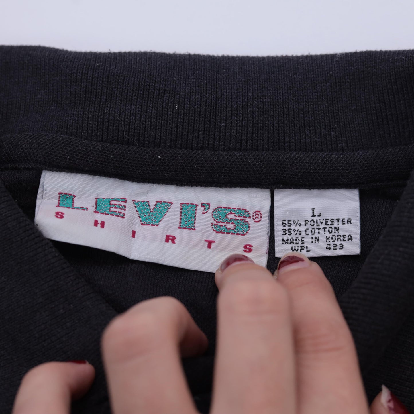 Levi's 90s Black Polo Shirt Short Sleeve Collared Button Up Men's Large L