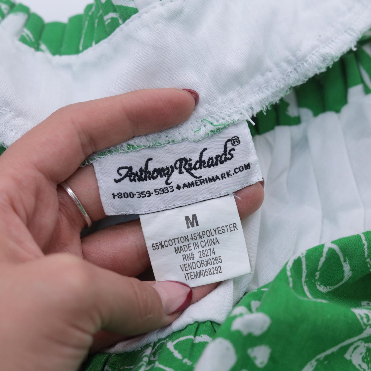 90s Anthony Richards Green Floral Midi Dress Butterfly Ruffle Trim Medium