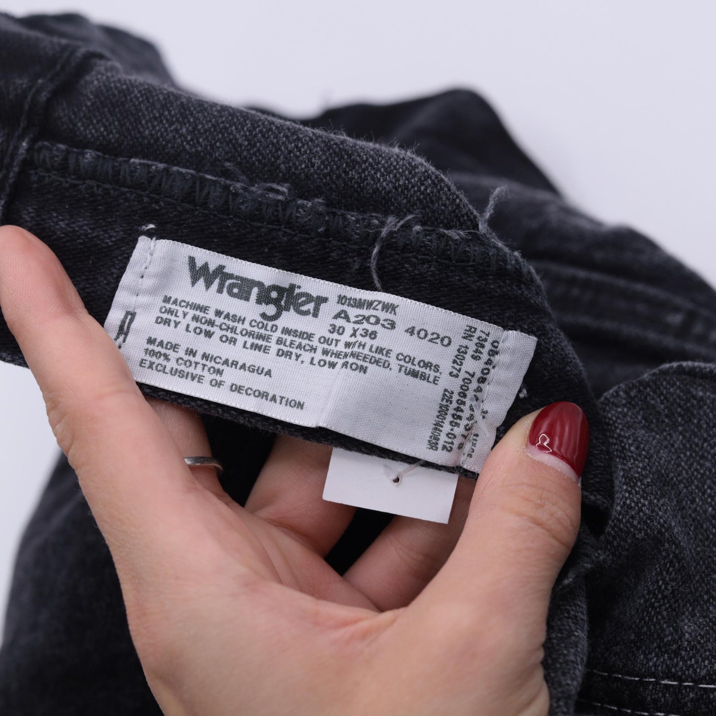 90s Wrangler Black Denim Jeans High Rise Straight Leg Cotton Medium M