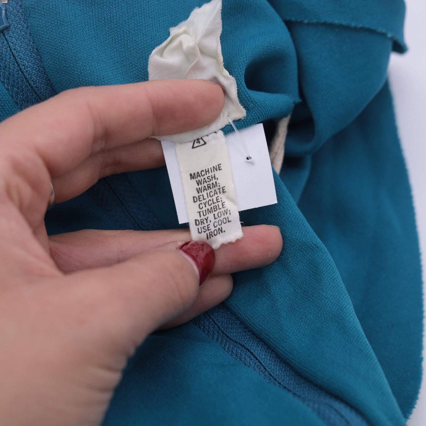 70s Turquoise Wrap Front Jumpsuit Bell Bottom Wide Leg V Neck Small