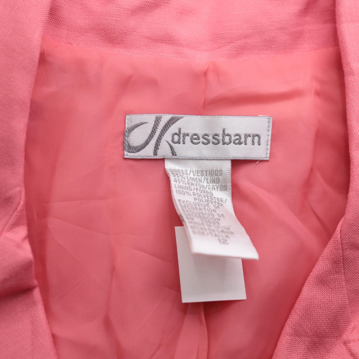 Y2K Coral Pink Linen Shirt Dress Dress Barn Button Front Maxi Large L