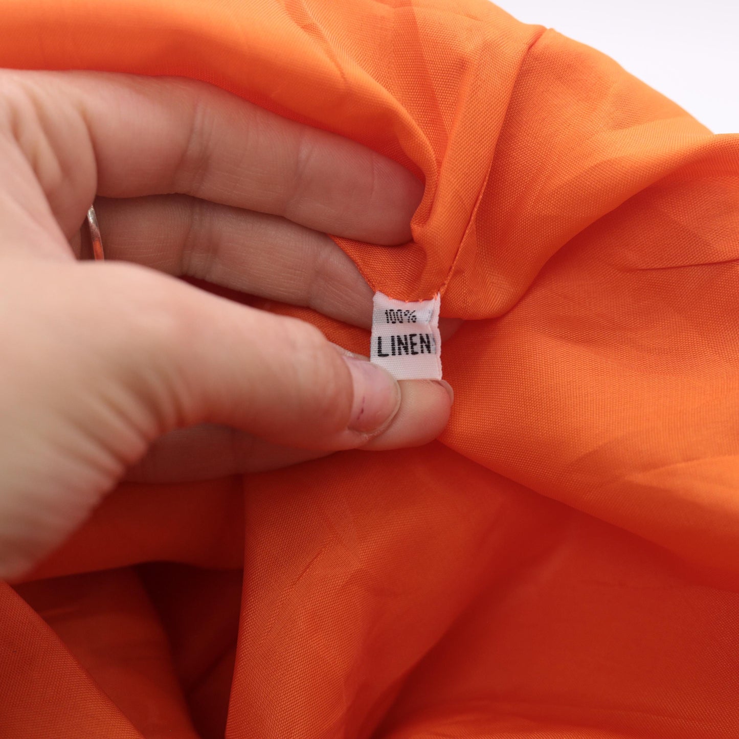 80s Rickie Freeman for Teri Jon Orange Linen Mini Shift Dress Large 10