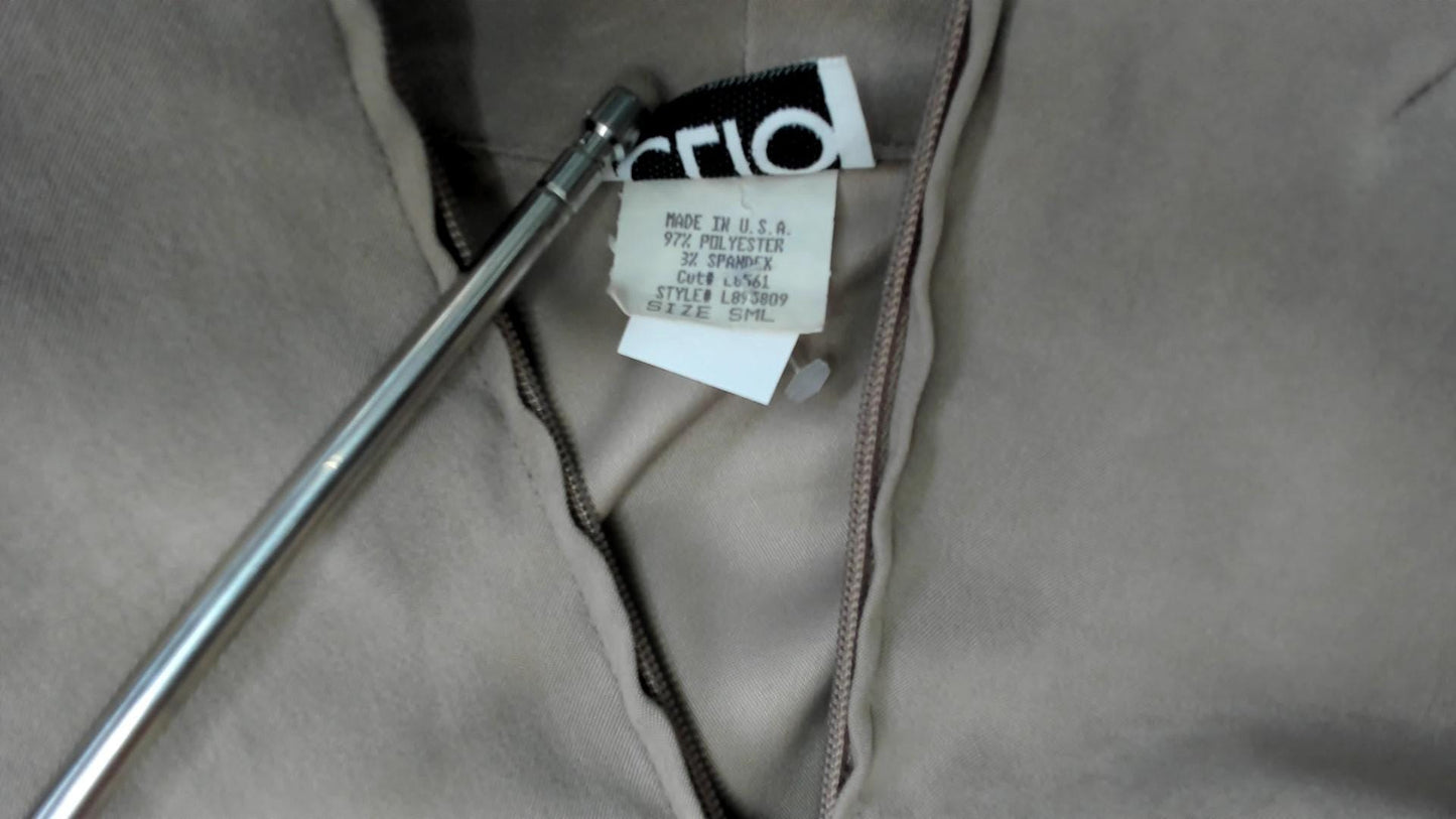 90s Clio Taupe Zip-Up Mock Neck Jacket Medium