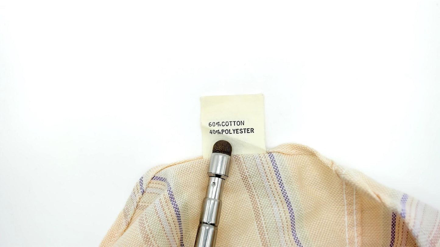 80s Mr Witt Striped Button Down Oxford Shirt Cream Lavender Blue Small S