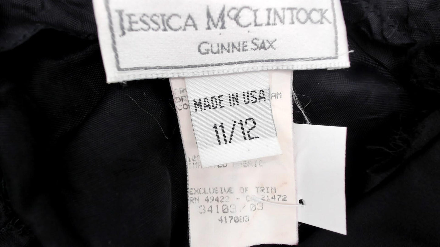 Gunne Sax Jessica McClintock 90s Black Halter Maxi Dress Medium M