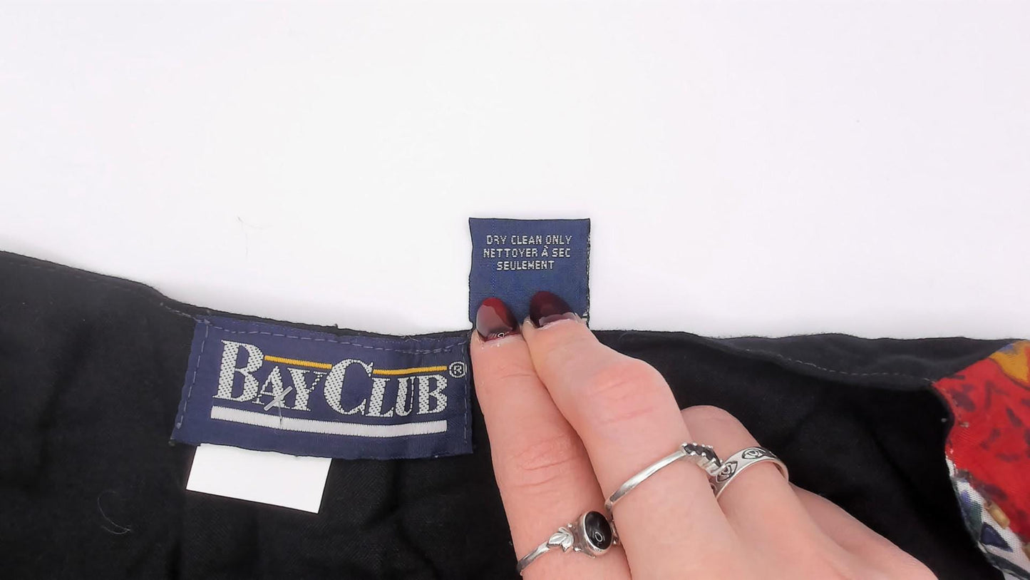 90s Bay Club Reversible Vest Geometric Stripe Deep V Burgundy Navy Teal Small