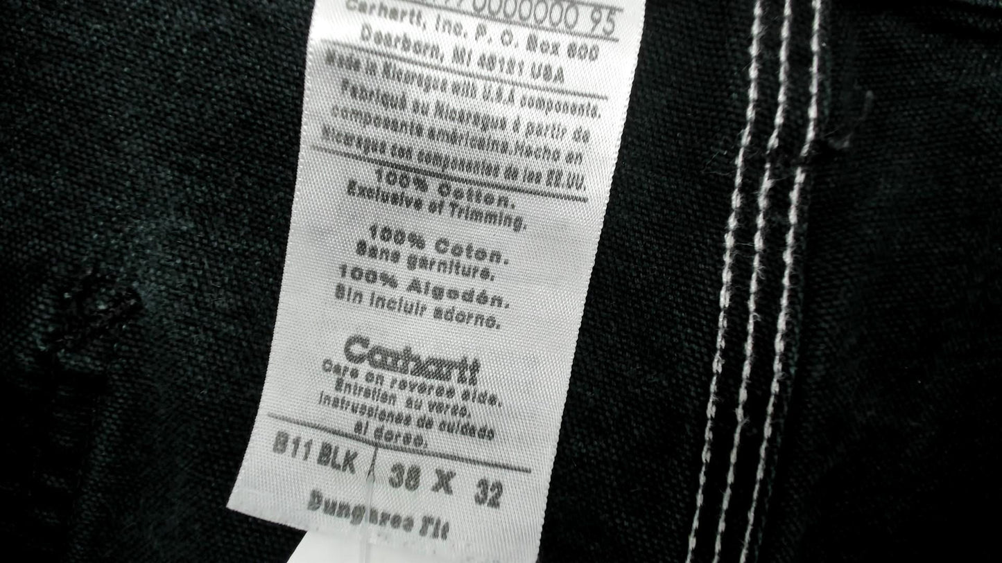 90s Carhartt Black Double Knee Work Pants 38x32 Denim Workwear Large