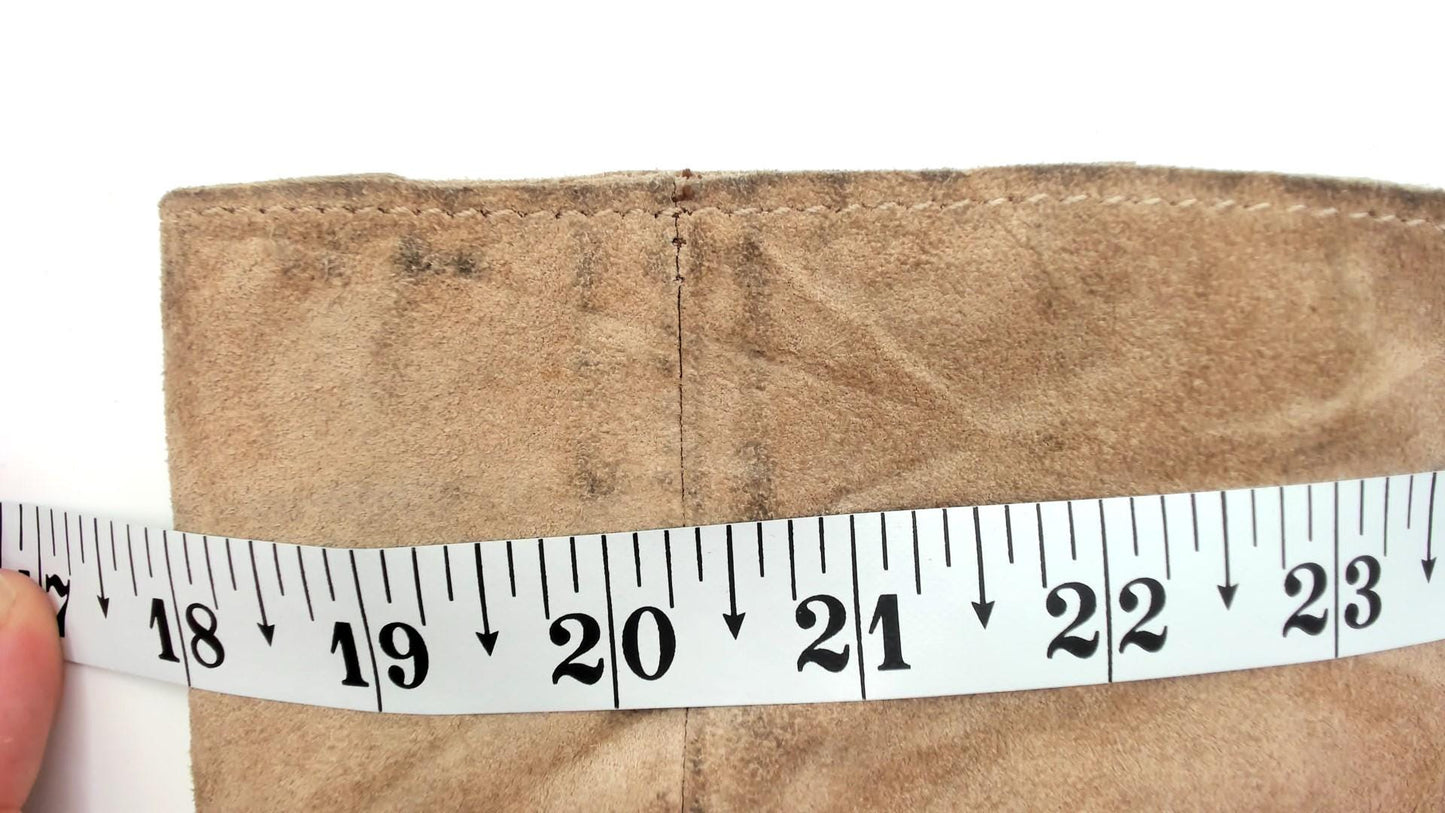70s Tan Suede Hooded Jacket Zip Front Leather Small S