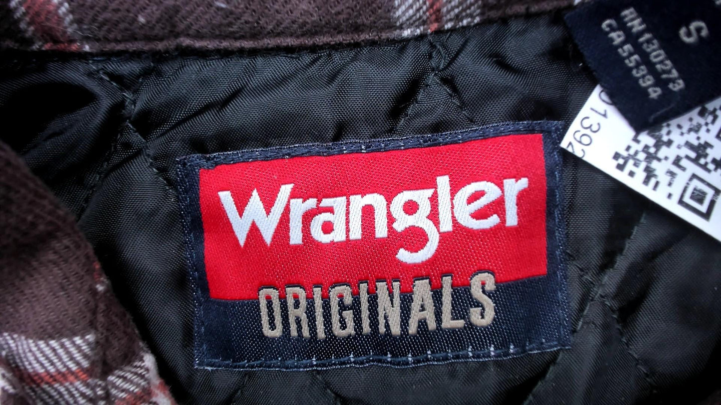 Y2K Wrangler Brown Plaid Quilted Flannel Shirt Small S