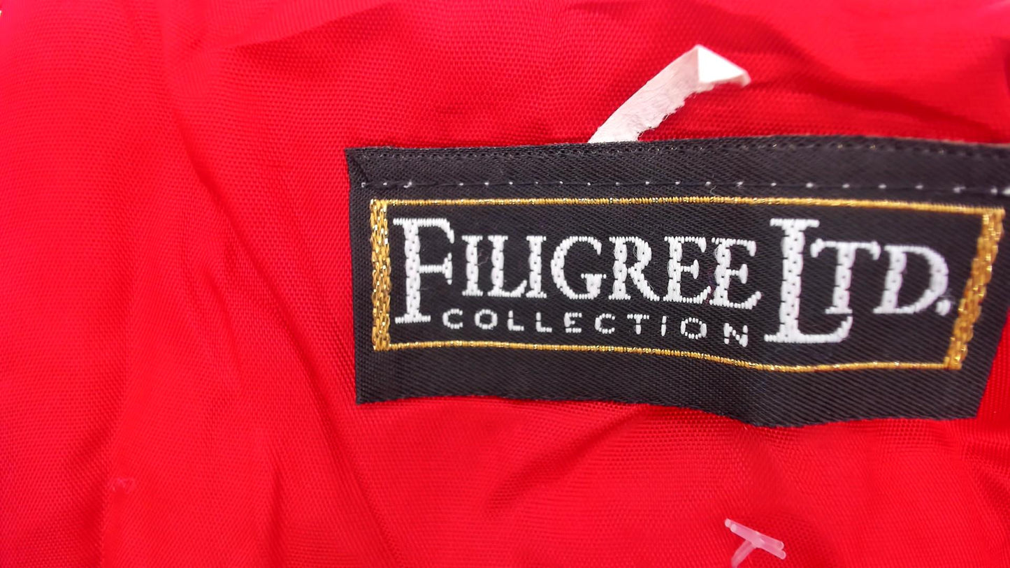 90s Red Mini Dress Sweetheart Neckline Rhinestone Filigree Ltd Medium M