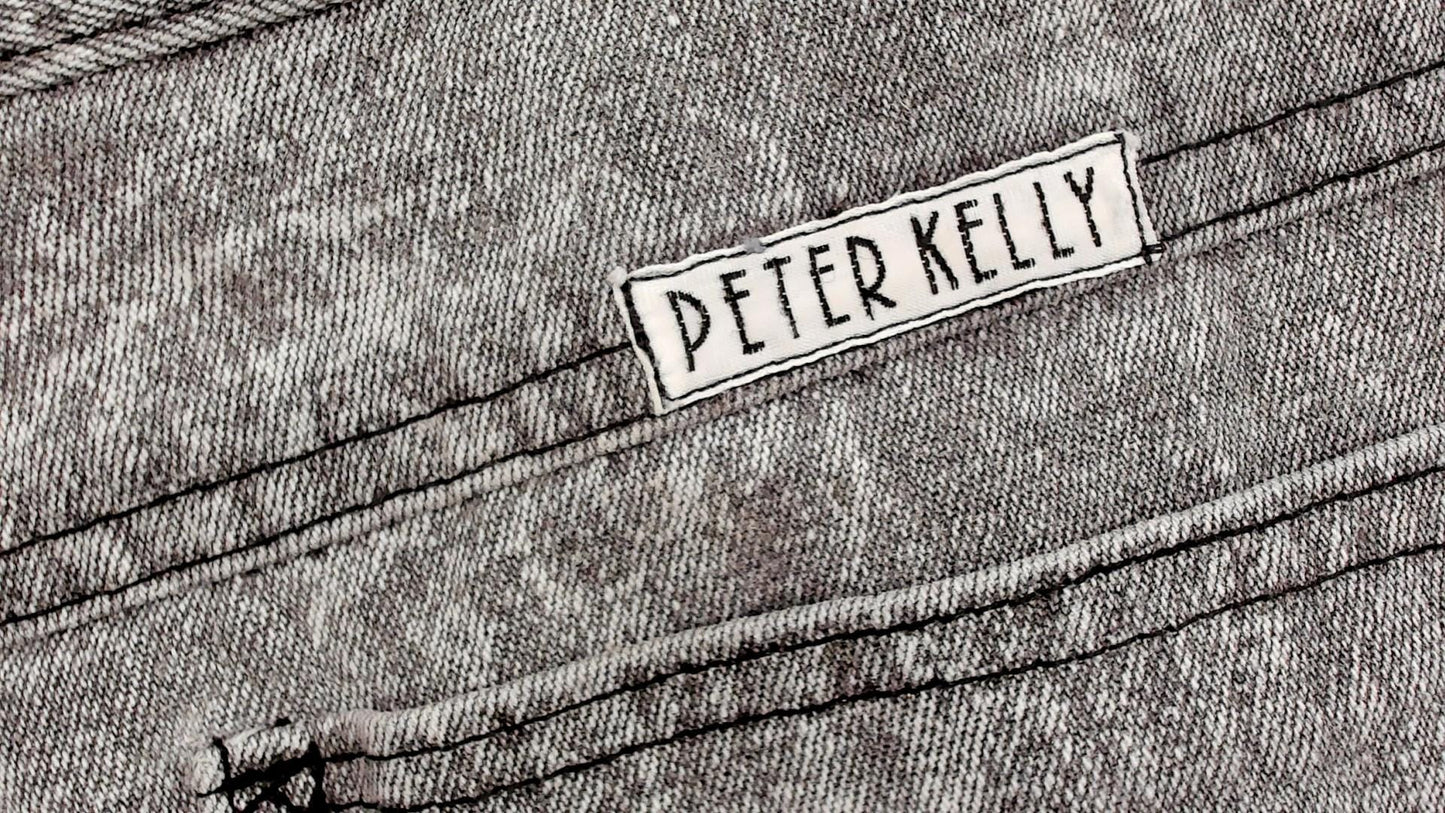 90s Peter Kelly Lee High Waisted Jeans Grey Acid Wash Cropped Ankle 31