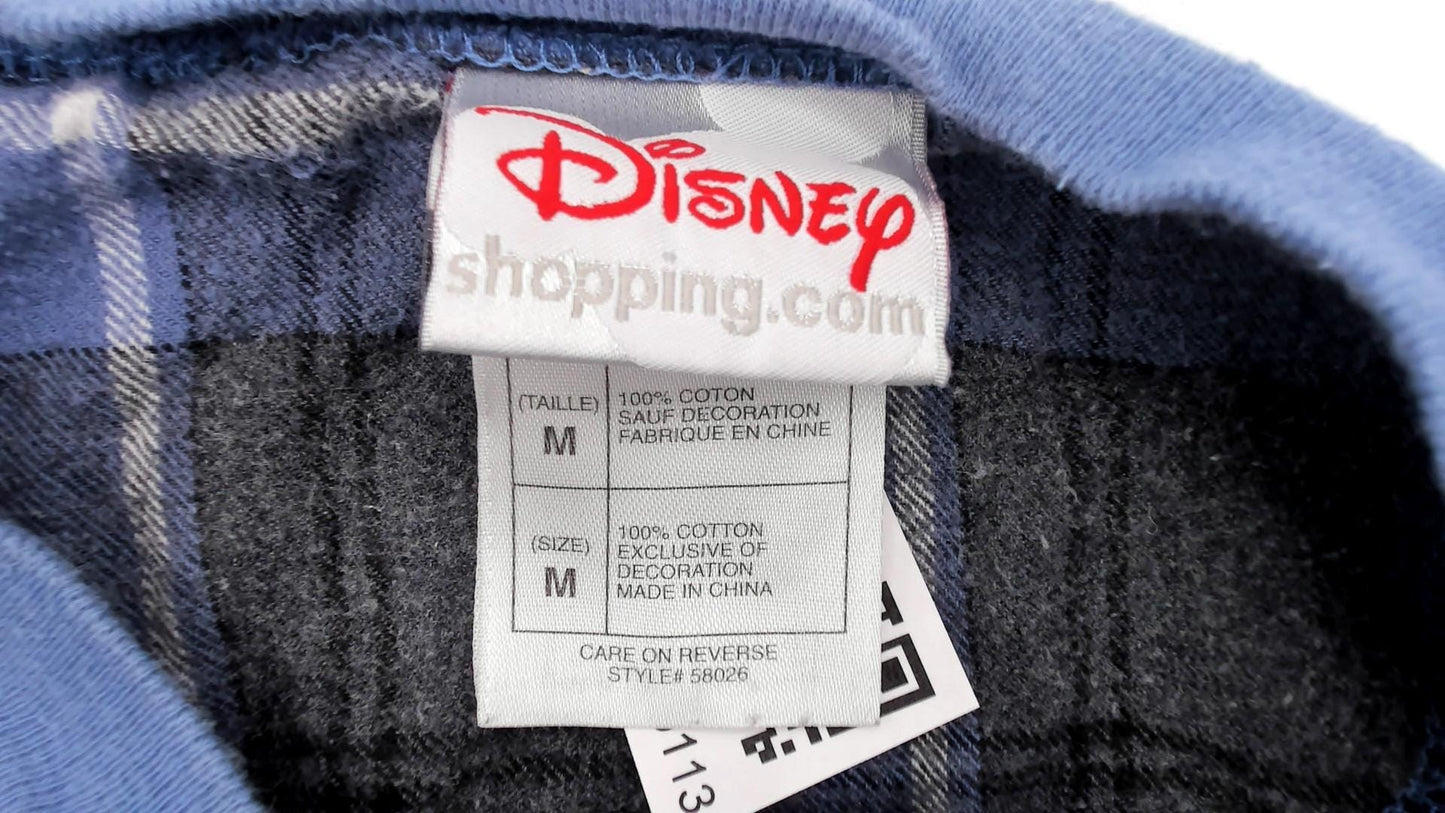 90s Donald Duck Henley Shirt Periwinkle Blue Embroidered Cotton Medium