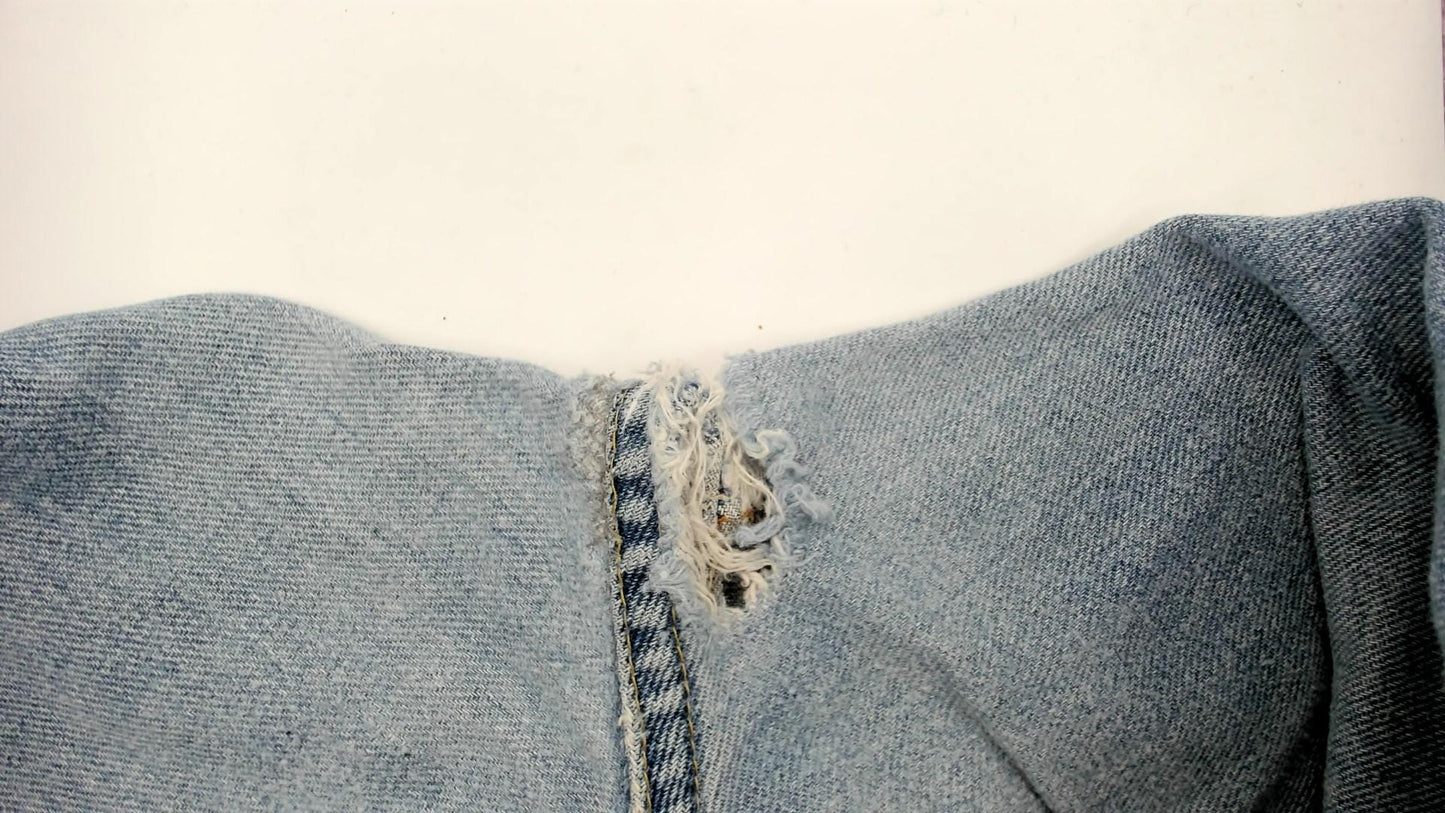 Lee Denim Jeans 80s Light Wash High Rise Straight Leg Distressed Medium M