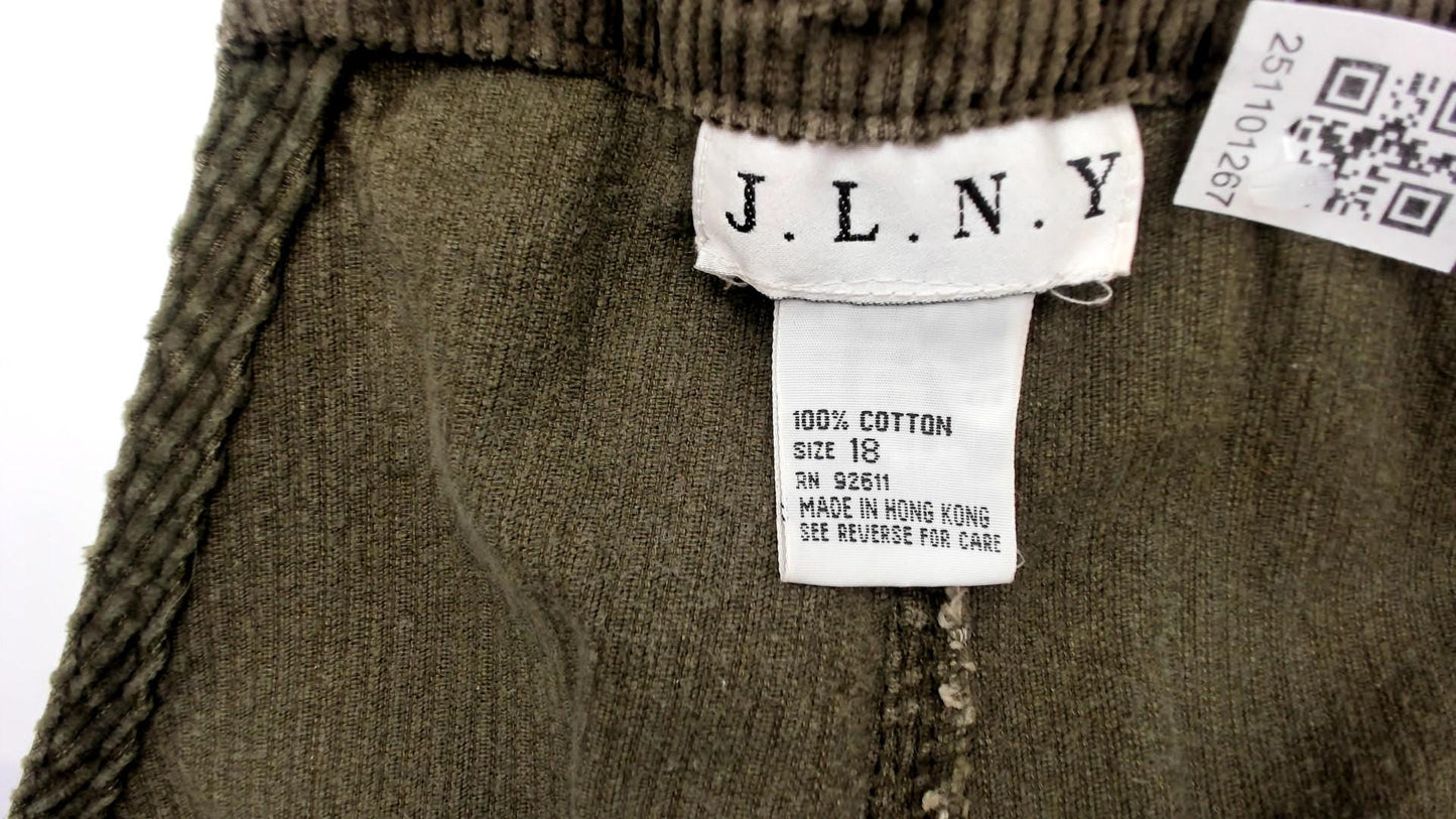 90s Olive Green Corduroy Overall Shorts Adjustable Straps Cross-Back Large L