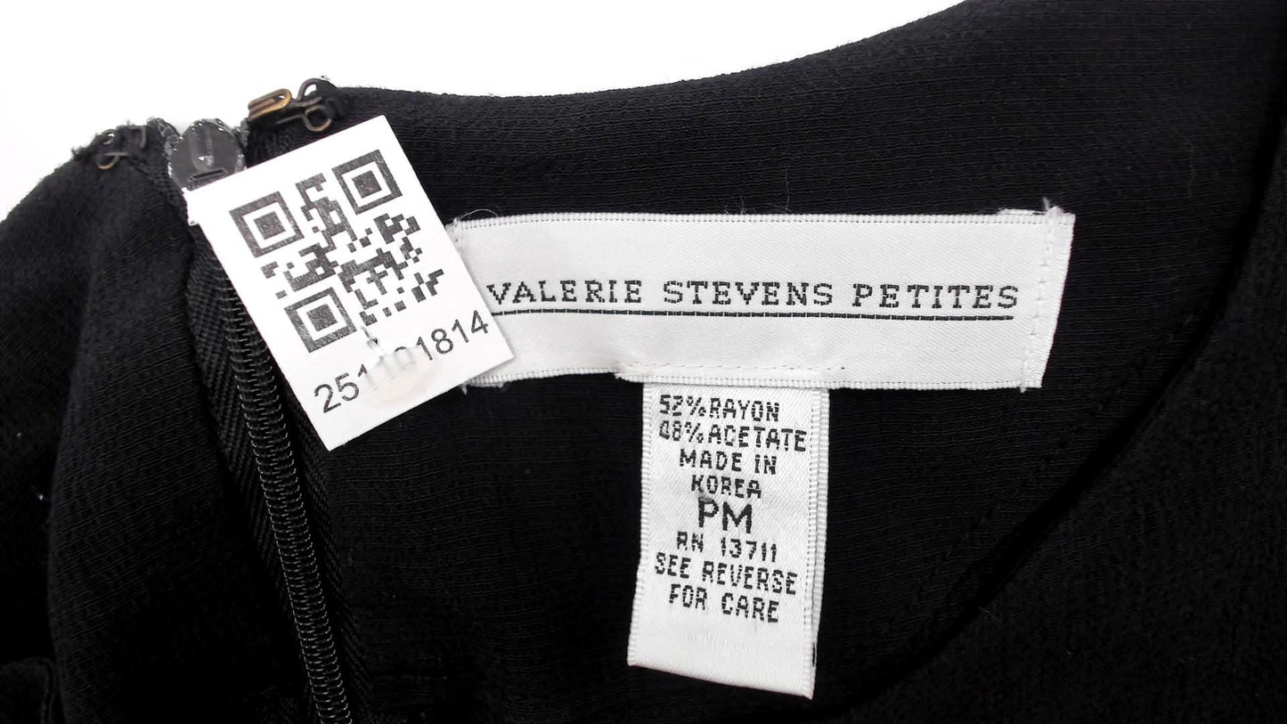 90s Black Maxi Dress Valerie Stevens Petites Sleeveless Column Medium