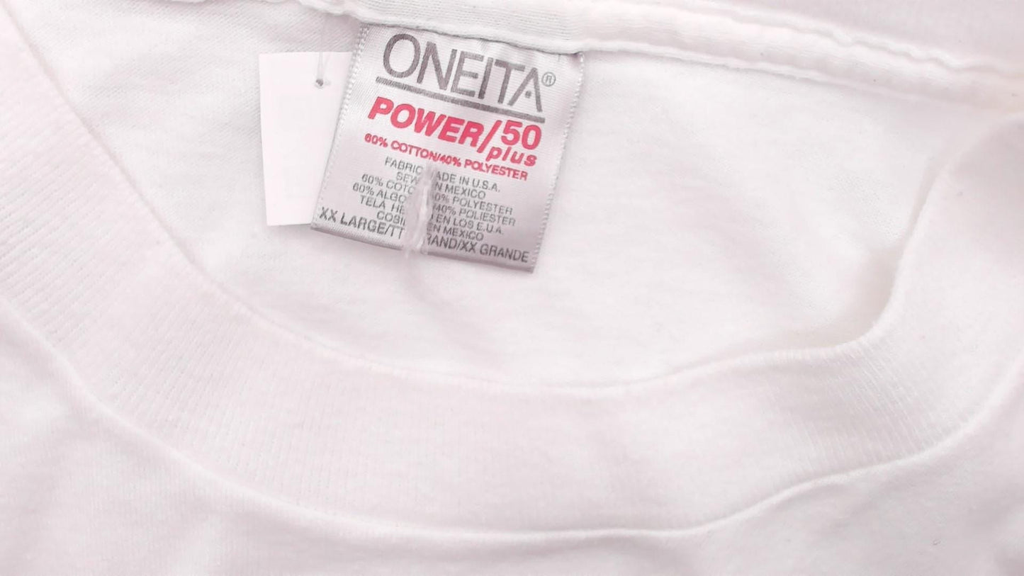 90s Oneita Beary Heavenly Angel Teddy Bear Graphic Tee White Plus Size XXL