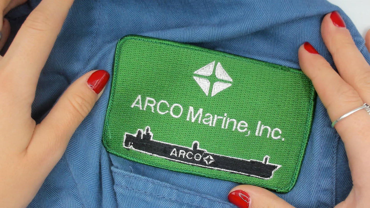 80s Ambassador Uniform Co. Blue Cotton Coveralls ARCO Marine Patch XXL
