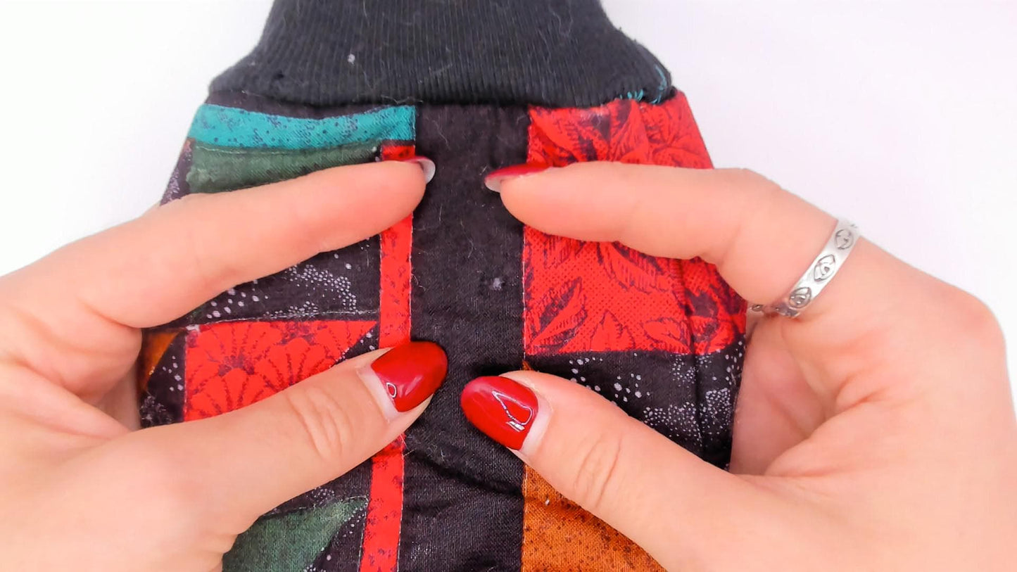 90s Quilted Patchwork Bomber Jacket Geometric Star Block Cotton Multicolor Large L