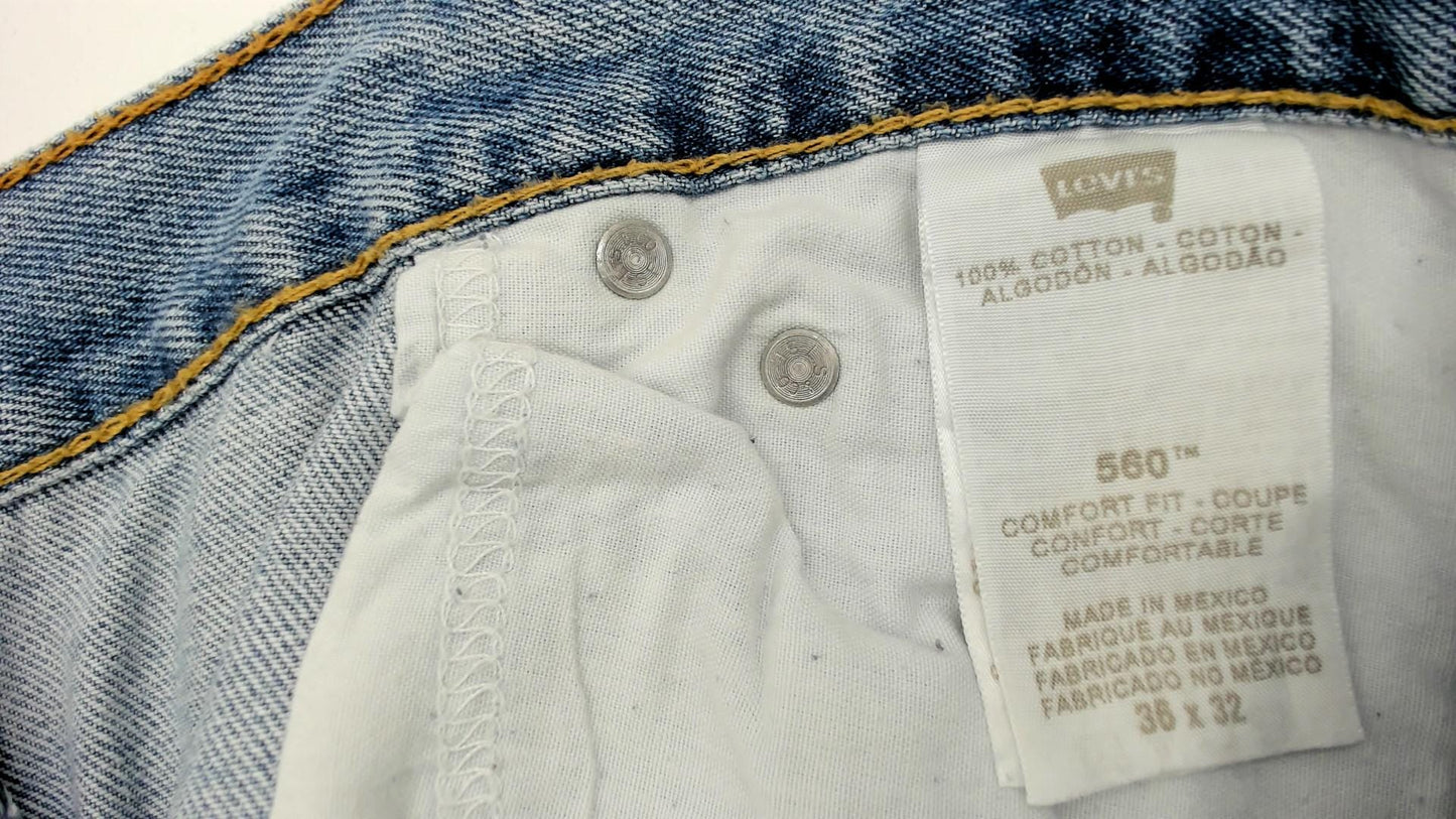 Levi's 560 90s High-Waist Jeans Blue Denim Tapered Relaxed Leg Large L