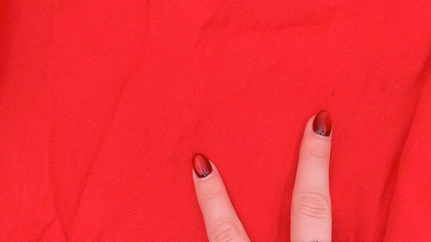 90s Sag Harbor Red Midi Dress Sleeveless Button Front Belted Notched Collar Large