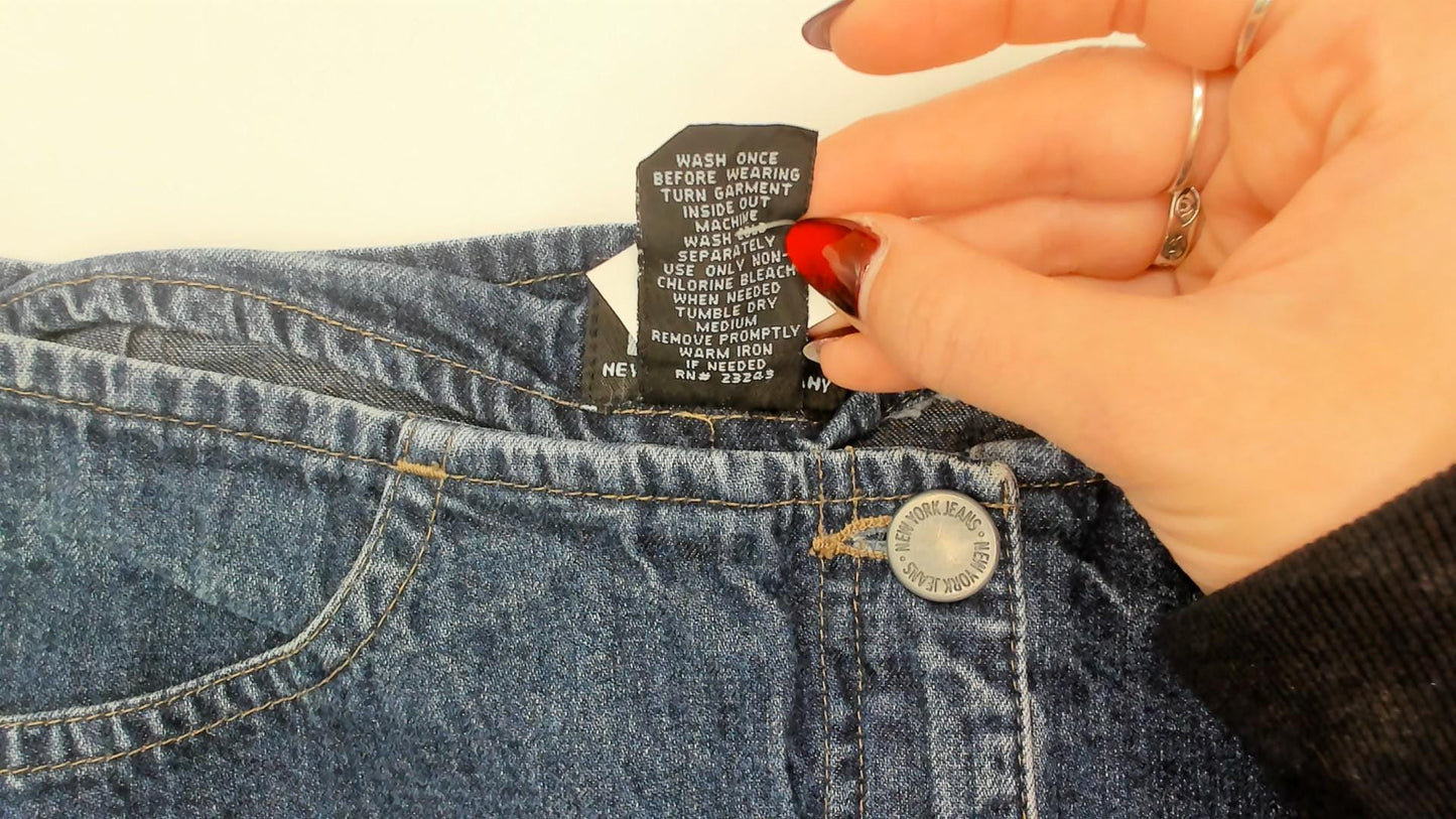90s NY Jeans Denim Mini Skirt Blue Five-Pocket Small S
