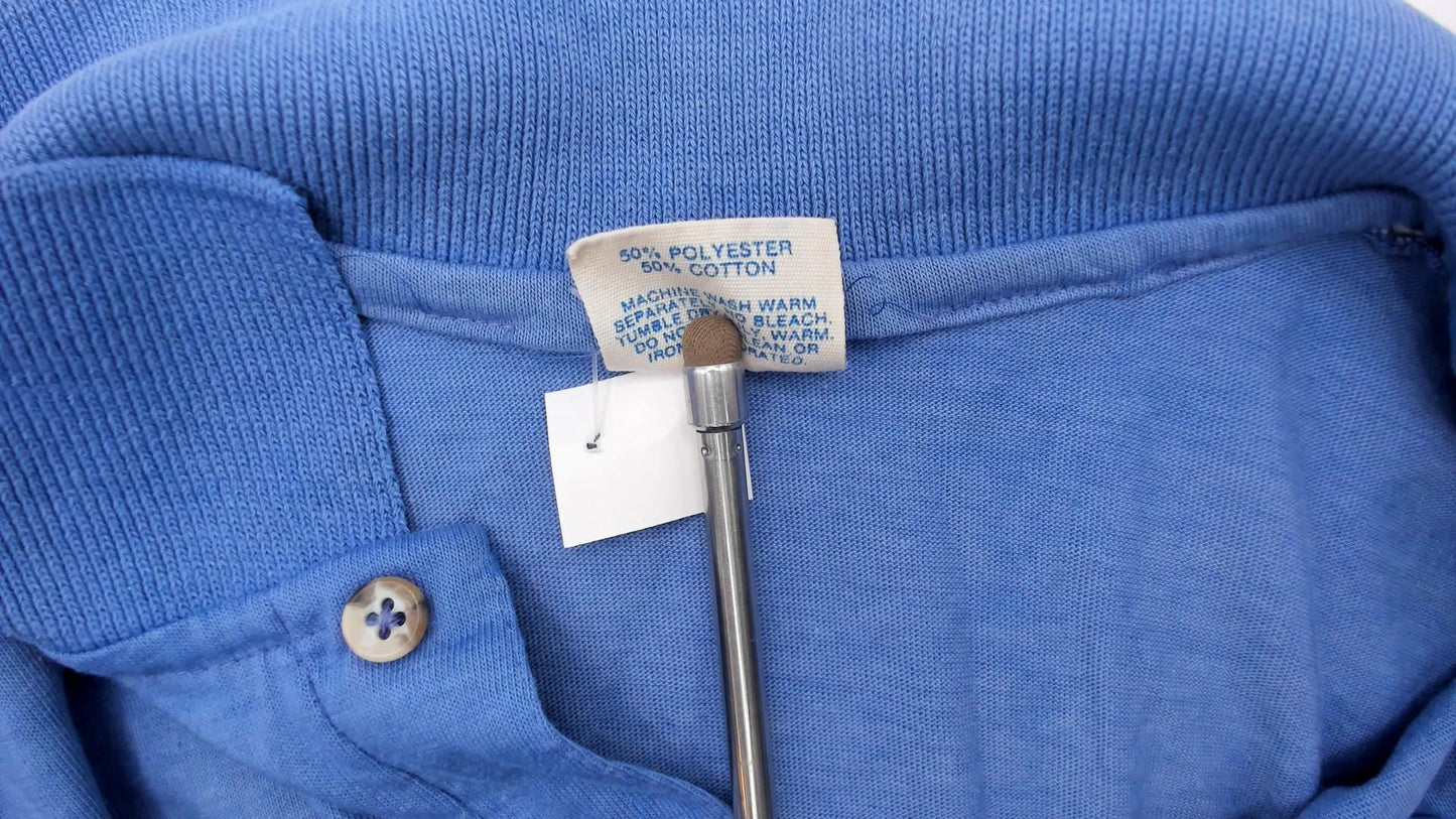 80s Disney Mickey Mouse Polo Cornflower Blue Embroidered Shirt Medium M