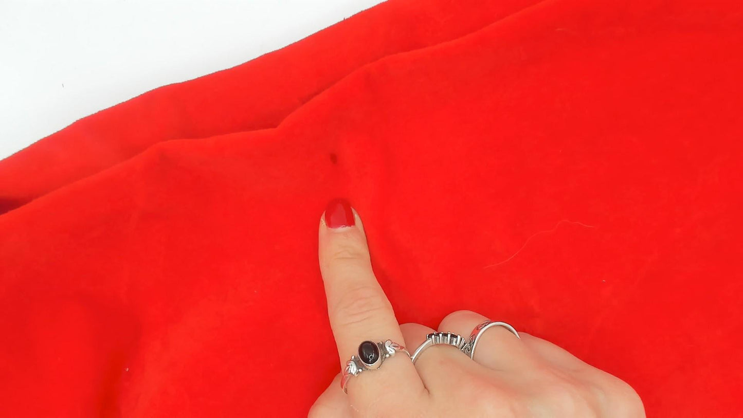 70s Red Velvet Maxi Skirt High Waist A-Line Floor Length Small
