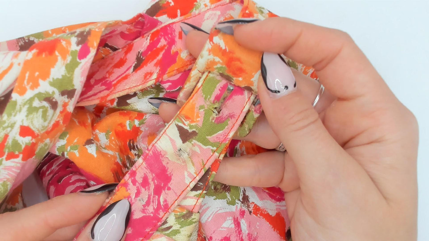 60s Kleinerts Rose Print Dress Pink Coral Floral Sleeveless Cotton Small