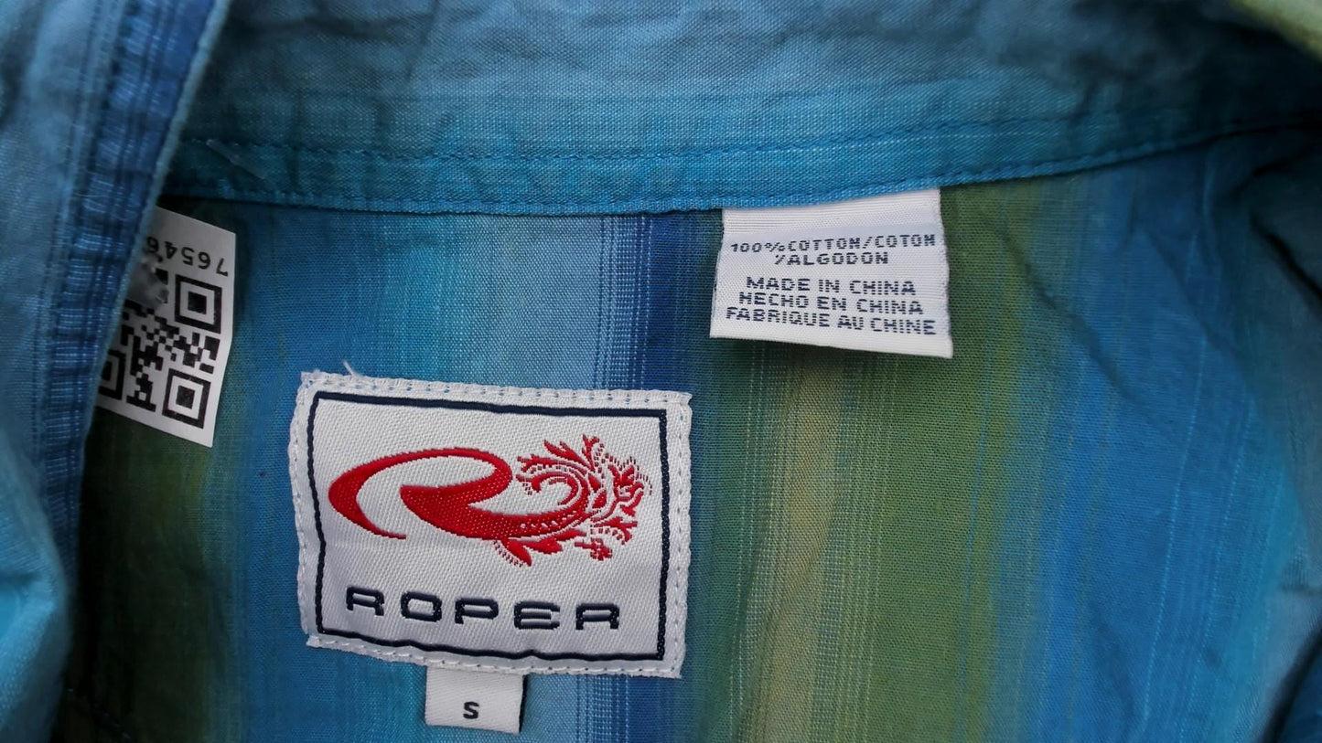 2000s Roper Western Shirt Striped Snap Button Cotton Yoke Small S